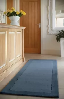 Image of Origins Borders Wool Rug - Size: 67x200cm - Blue