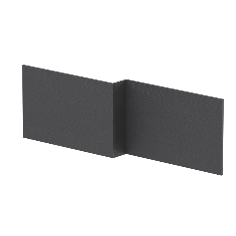 Image of Balterley L Shape Square Front Bath Panel Woodgrain Graphite Grey 1700mm Grey unisex