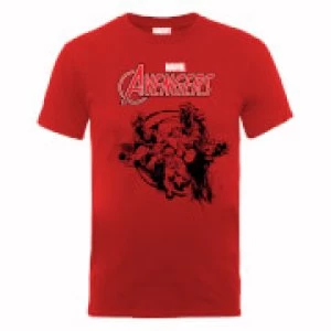 Image of Marvel Avengers Team Burst T-Shirt - Red - L