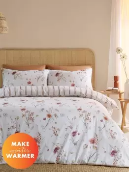 Image of 'Brushed Cotton Harvest Flowers' Duvet Cover Set