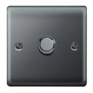 Image of Wickes Dimmer Switch 1 Gang 2 Way 400W Black Nickel Raised Plate