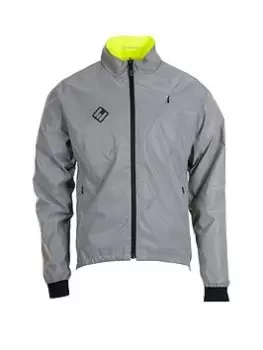 Image of Etc Arid Verso Mens Rain Cycling Jacket - Silver/Yellow, Silver, Size XL, Men