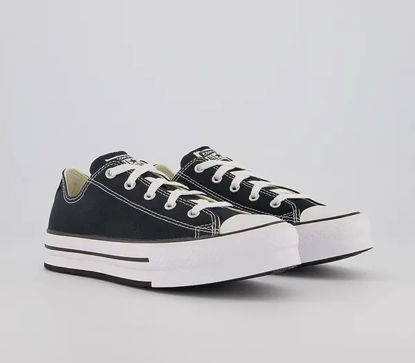 Image of Converse Kids All Star Eva Lift Low Jnr Trainers Black White Rubber, 3