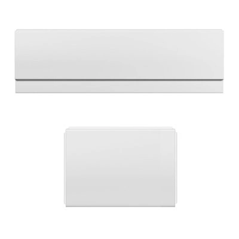 Image of Nes Home 1700mm Modern High Gloss White Front & End Bath Panel Acrylic Bathroom White