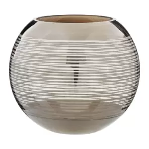 Image of Premier Housewares Rounded Glass Vase with Nickel Stripe - Large