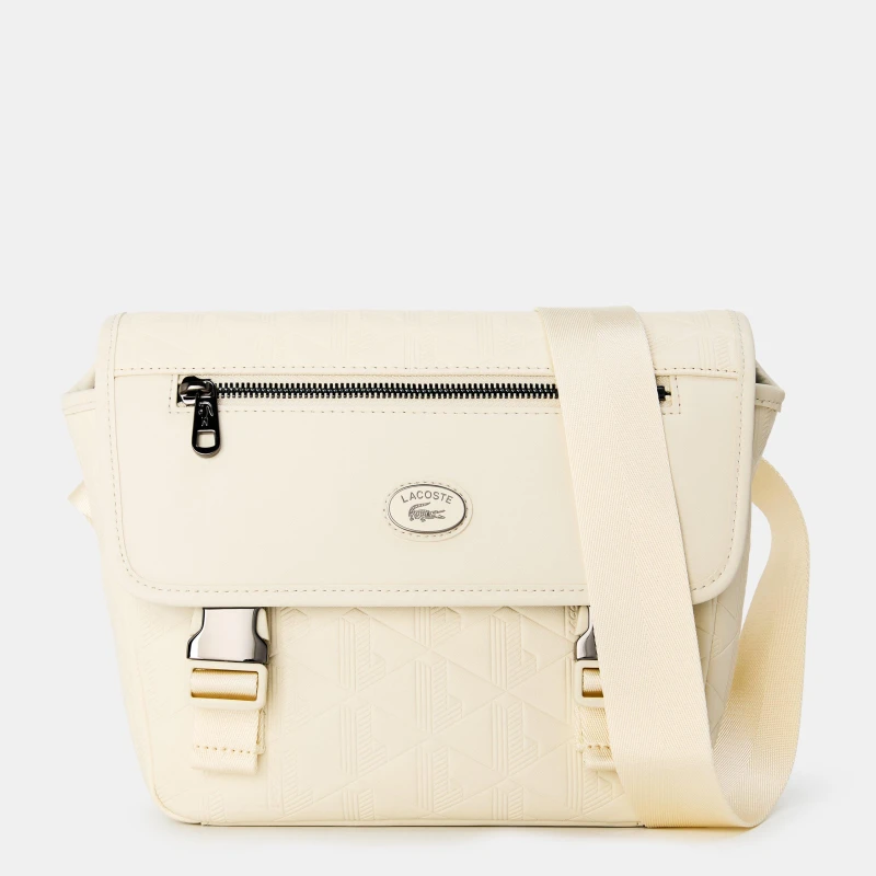 Image of Lacoste Mens Messenger Bag Bone White male One Size