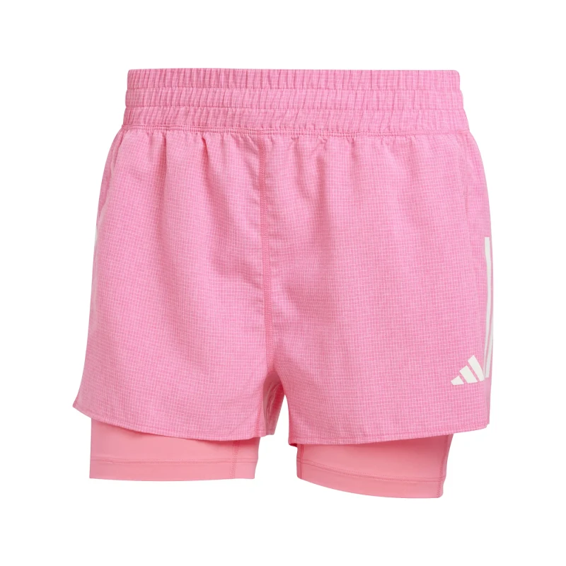 Image of Womens 2-in-1 shorts adidas Own the Run Climacool Rose Female S