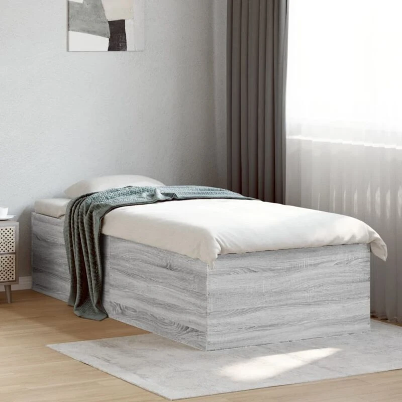 Image of VIDAXL Bed Frame without Mattress Grey Sonoma 90x190cm Single Vidaxl 3280977