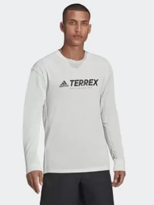 Image of adidas Terrex Primeblue Trail Long-sleeve Top, White Size M Women