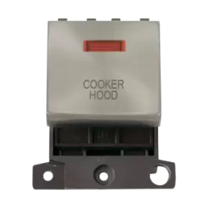 Image of Click Scolmore MiniGrid 20A Double-Pole Ingot & Neon Cooker Hood Switch Satin Chrome - MD023SC-CH