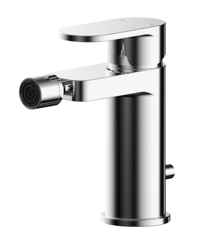 Image of BALTERLEY Modern Round Mono Bidet Mixer Tap With Pop Up Waste - Chrome BTCU306
