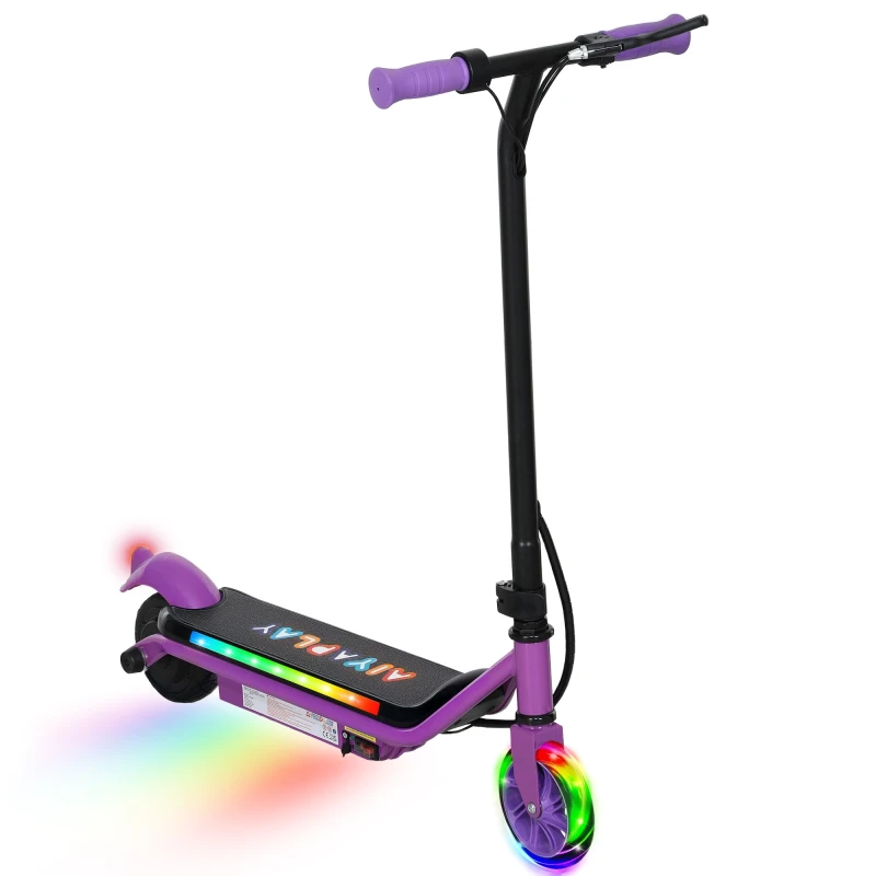 Image of AIYAPLAY AIYAPLAY Electric Scooter for 6-14 with Dual Brakes & Colourful Light - Purple