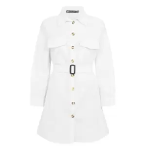 Image of I Saw It First Shirt Dress - White