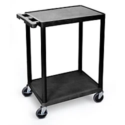 Image of GPC Super Strength Plastic Multi Purpose Trolleys 2 Flat Shelf Service