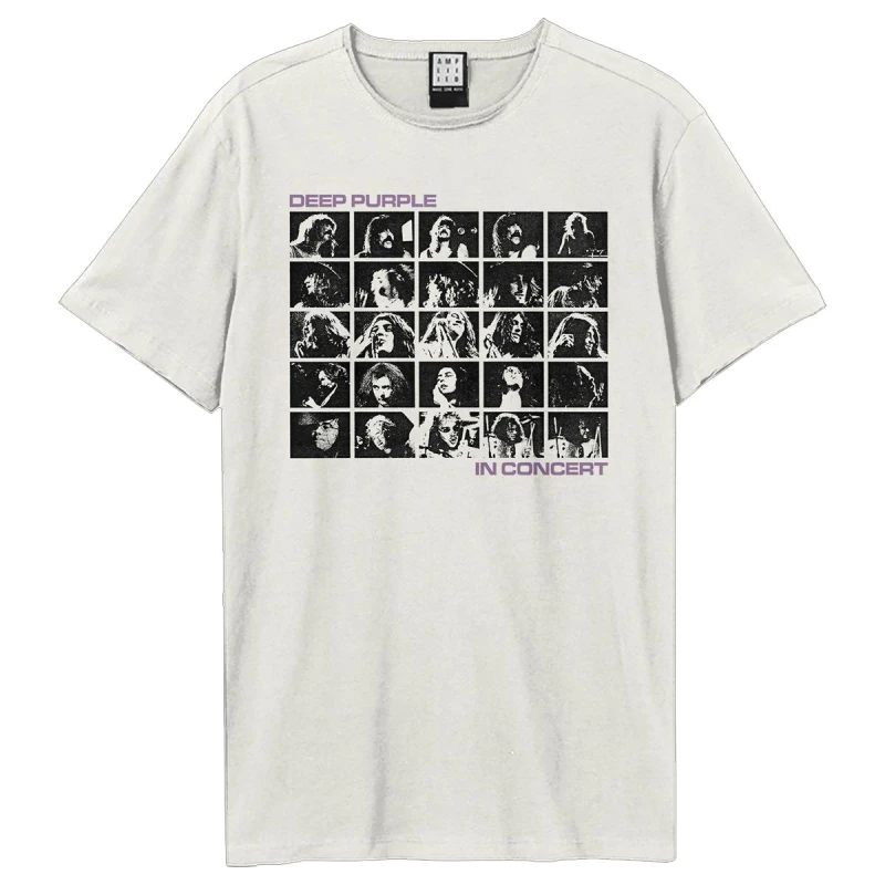 Image of Amplified Amplified Men In Concert Deep Purple T-Shirt in White Size: X-Small White XS Male 5063693956226