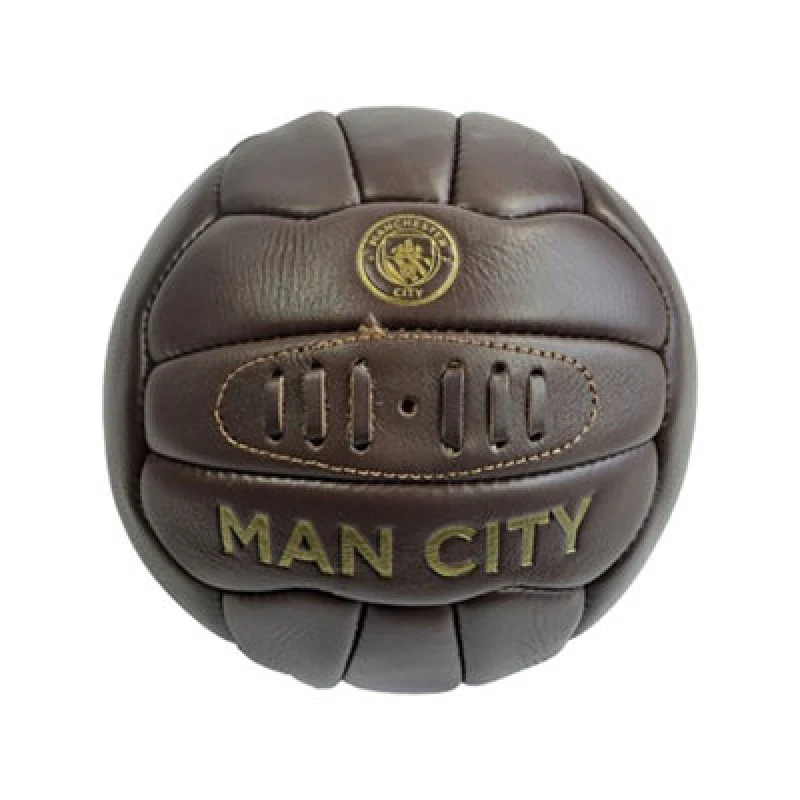 Image of Manchester City Fc Retro Leather Ball Brown (5)