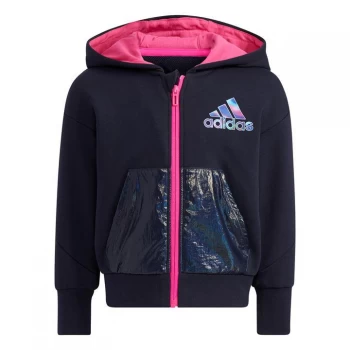 Image of adidas French Terry Hooded Jacket Kids - Legend Ink