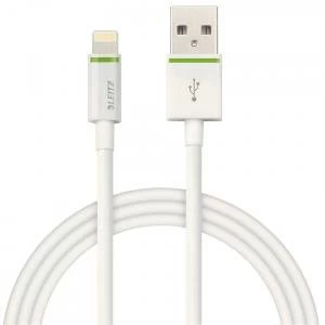 Image of Leitz White Complete Lightning to USB Cable XL 2m 62130001