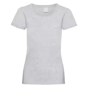 Image of Womens/Ladies Value Fitted Short Sleeve Casual T-Shirt (Small) (Grey Marl)
