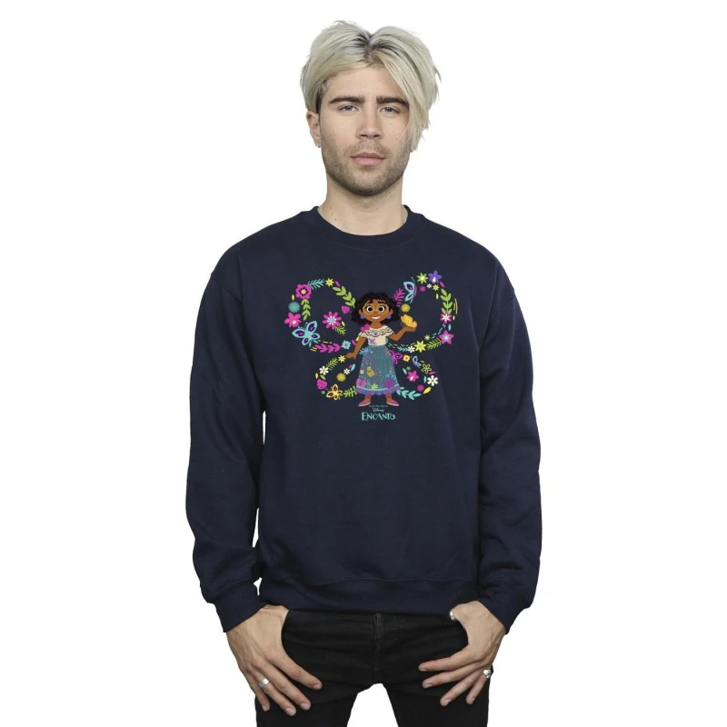 Image of Disney Men Encanto Mirabel Butterfly Sweatshirt in Navy Size: Small Navy S Male 5063153609952