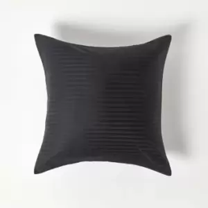 Image of Black Continental Egyptian Cotton Pillowcase 330 Thread Count, 60 x 60cm - Black - Black - Homescapes