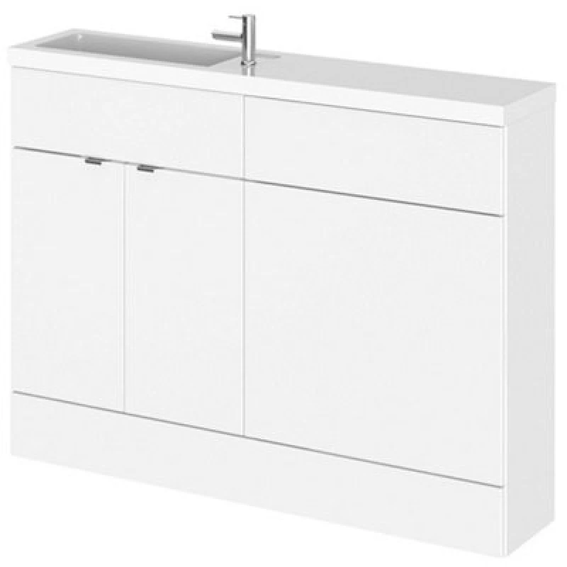 Image of Hudson Reed Fusion 1205mm Gloss White Basin & Wc Combination Compact Unit Cbi108