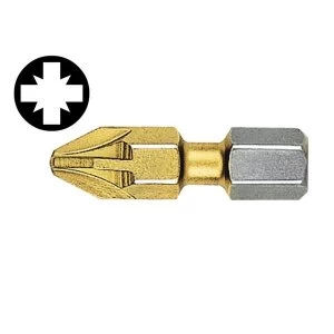 Image of Witte Pozidriv 2pt Titanium Coated Screwdriver Bits 25mm (Card of 2)