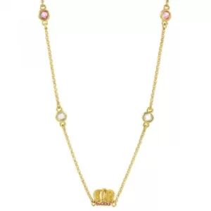 Image of Ladies Juicy Couture Gold Plated Juicy Crown Station Necklace