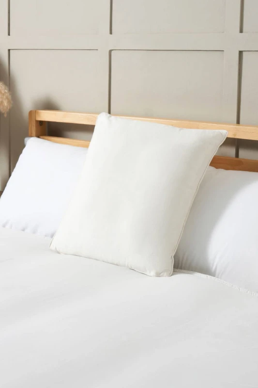 Image of BHS Small Velour Piped Cushion in Ecru Ecru Unisex