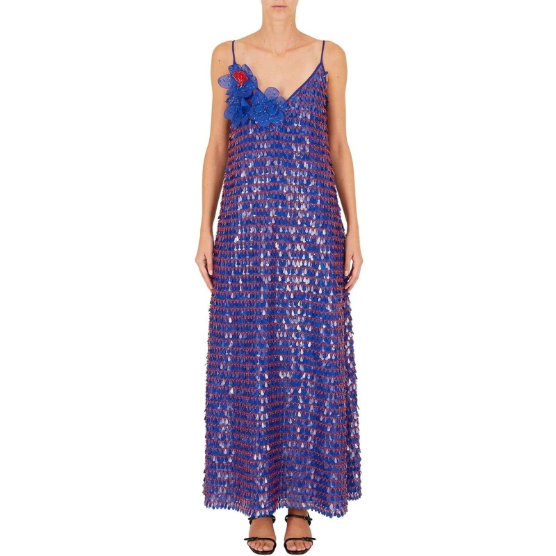 Image of EMPORIO ARMANI Sequin Maxi Dress - Blue Blue 8