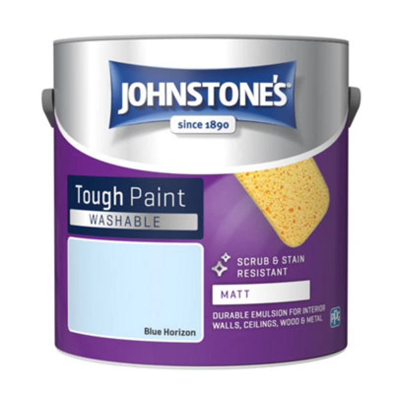 Image of Johnstone's Washable Matt Tough Paint Blue Horizon - 2.5L