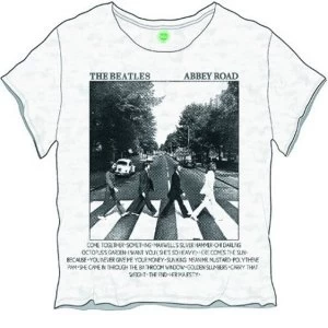 Image of The Beatles - Abbey Road Songs Womens Large T-Shirt - White