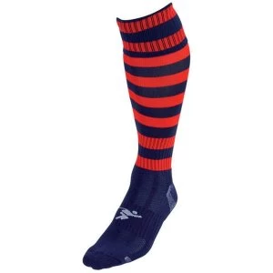 Image of Precision Navy/Red Hooped Pro Football Socks Adult - UK 7-11