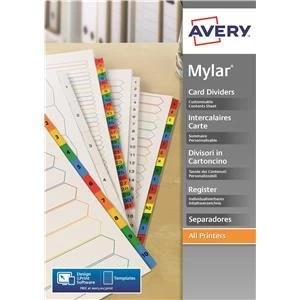 Image of Original Avery A4 Index Unpunched A Z White Pack 5