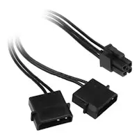 Image of OcUK Value 2 x Molex to 1 x 4-pin CPU Connector, Black, 20cm