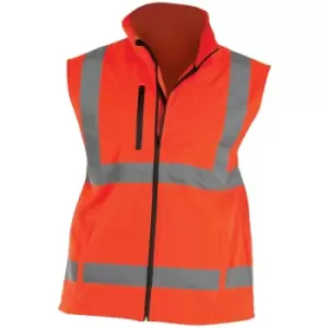 Image of Yoko Mens Hi Vis Softshell Bodywarmer / Workwear (M) (Hi Vis Orange) - Hi Vis Orange