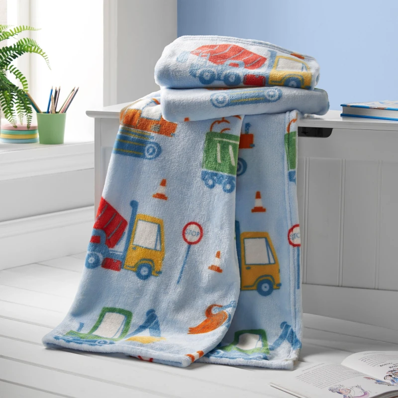 Image of Catherine Lansfield Kids Catheri Digger Dreams 62 Blue unisex 130x170cm