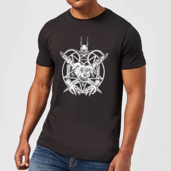 Image of Mr Pickles Pentogram Drawn Dog Head Mens T-Shirt - Black - 4XL - Black