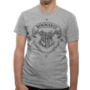 Image of Harry Potter - Hogwarts Crest Mens Medium T-Shirt - Grey