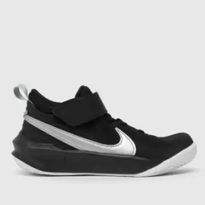 Image of Nike Black & Silver Team Hustle D 10 Junior Trainers