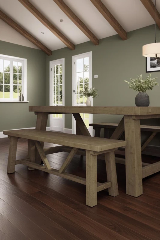 Image of FWStyle FWStyle Solid Reclaimed Pine 1.4M Dining Room Bench in Brown Brown One Size Unisex 5056413124715