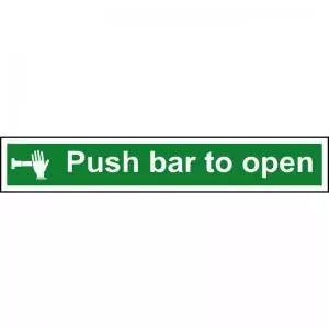 Image of Self-adhesive vinyl Push Bar to Open sign 600 x 100mm. Easy to use and