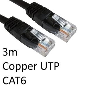 Image of RJ45 (M) to RJ45 (M) CAT6 3m Black OEM Moulded Boot Copper UTP Network Cable