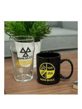 Image of Ministry Of Humour Mug & Beer Glass - Man M.O.T.