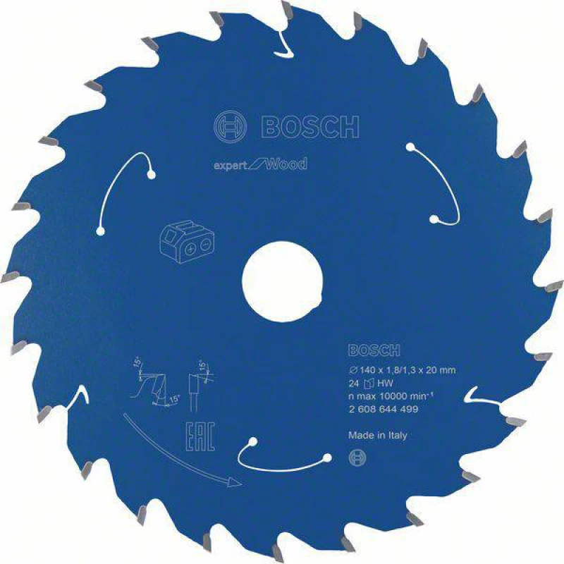 Image of Bosch Expert Cordless Wood Cutting Circular Saw Blade 2608644499 Diameter: 140mm