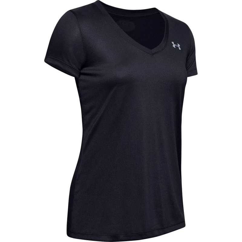 Image of Under Armour Tech V-Neck Short Sleeve Womens Black female 14 (L)
