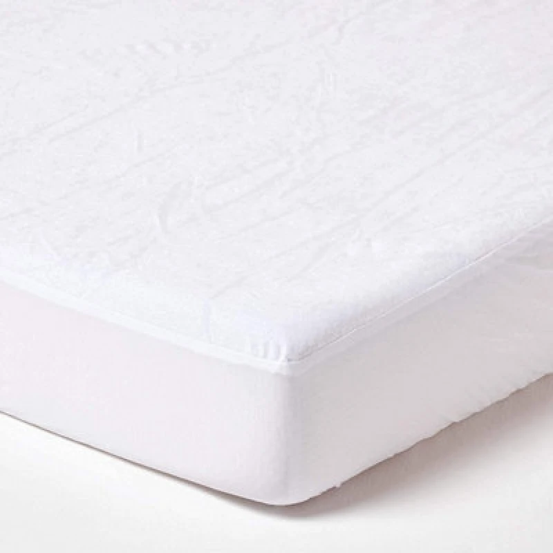 Image of Homescapes Terry Towelling Waterproof Mattress Protector, Euro 160 X 200 Cm