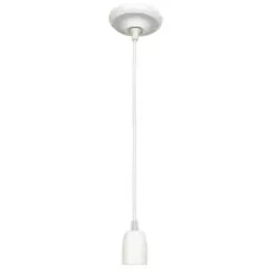Image of Lyyt Ceramic Pendant Cord Set E27 Gloss White