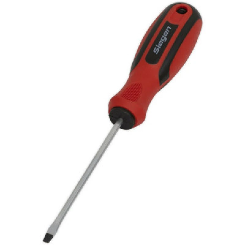 Image of Loops Slotted 3 x 75mm Screwdriver with Soft Grip Handle - Chrome Vanadium Shaft Multi