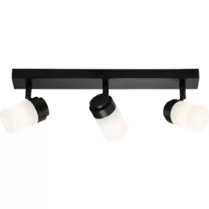 Image of G9 Triple Bar Spotlight with Frosted Glass - Matt Black 230V IP44 25W